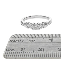 3 Stone Diamond Engagement Ring in White Gold