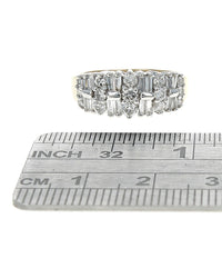 2 Row Alternating Round and Baguette Diamond Ring