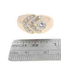 Gentlemans Diamond Step Side Ring