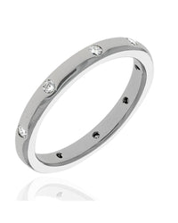 Flush Set Diamond Band in Platinum