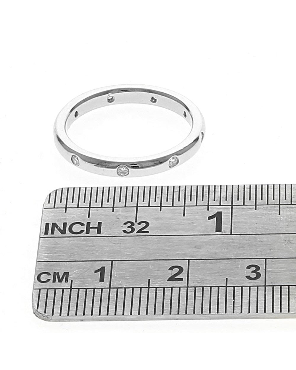 Flush Set Diamond Band in Platinum
