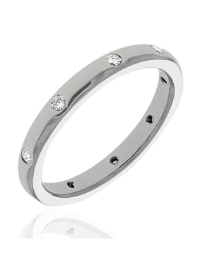 Flush Set Diamond Band in Platinum