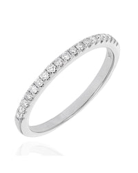 Diamond Thin Band Ring in White Gold
