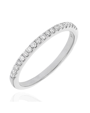 Diamond Thin Band Ring in White Gold