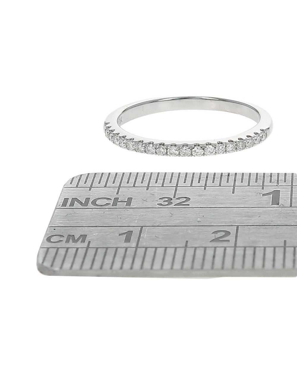 Diamond Thin Band Ring in White Gold