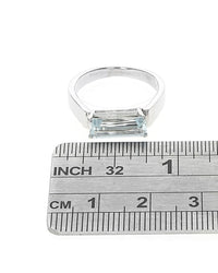 Aquamarine Solitaire Ring in White Gold