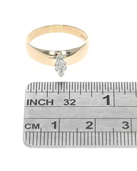 Diamond Solitaire Engagement Ring in White and Yellow Gold