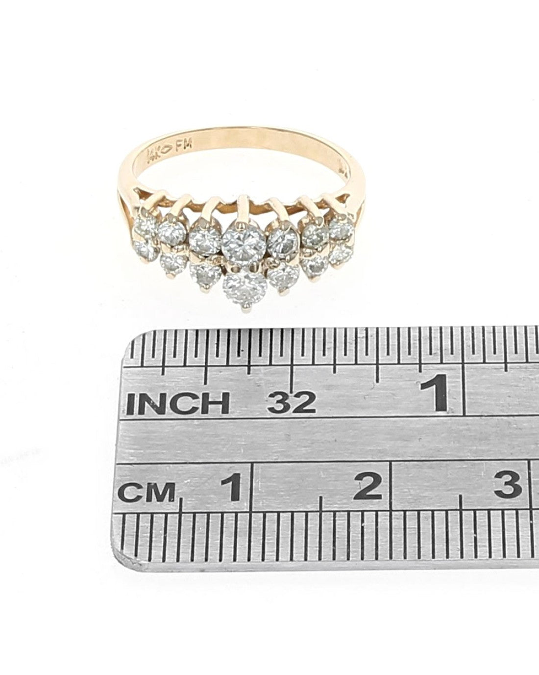 Diamond Rooftop Ring in Yellow Gold