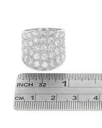Diamond Pave Concave Saddle Ring in Platinum