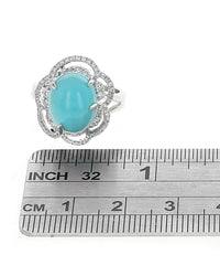Effy Synthetic Turquoise Cabochon and Diamond Ring