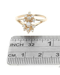 Diamond Cluster Split Shank Ring in Gold