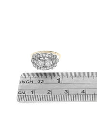 Vintage Diamond Open Cut Milgrain Ring in Yellow Gold and Platinum