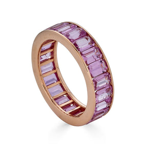Pink Sapphire Eternity Band