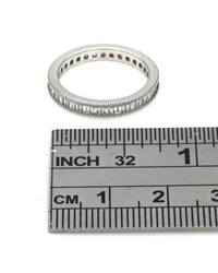 Platinum Baguette Eternity Band with Milgrain Accent