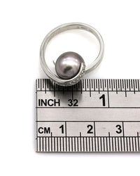 Ce'De' Tahitian Pearl and Diamond Contemporary Ring