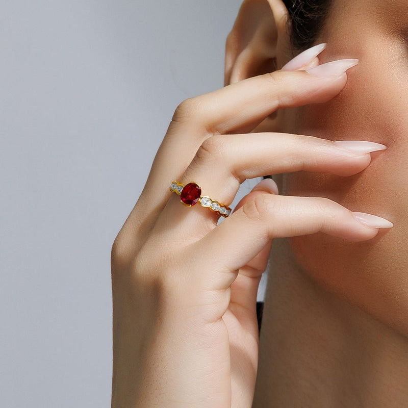 Groovy Ruby and Diamond Ring