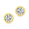 Round Diamond Bezel Set Studs