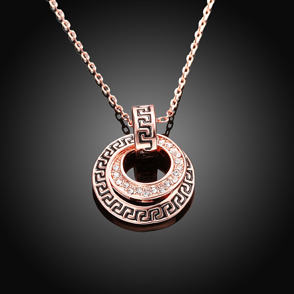 Swarovski Elements Intertwined Duo Pendant Necklace in 18K Rose Gold
