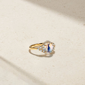 Grapevine Moonstone and Diamond Ring