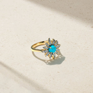 Solstice Turquoise and Diamond Ring