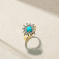 Solstice Turquoise and Diamond Ring