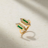 Pharaoh Emerald and Diamond Ring