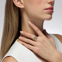 Pharaoh Emerald and Diamond Ring