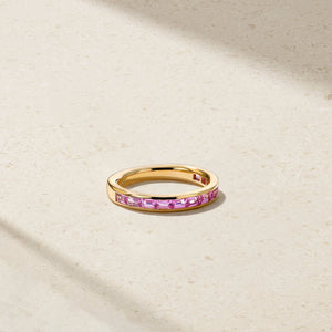 Baguette Pink Sapphire Thread Ring