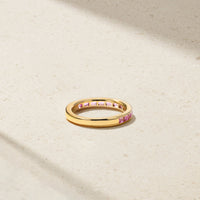 Baguette Pink Sapphire Thread Ring
