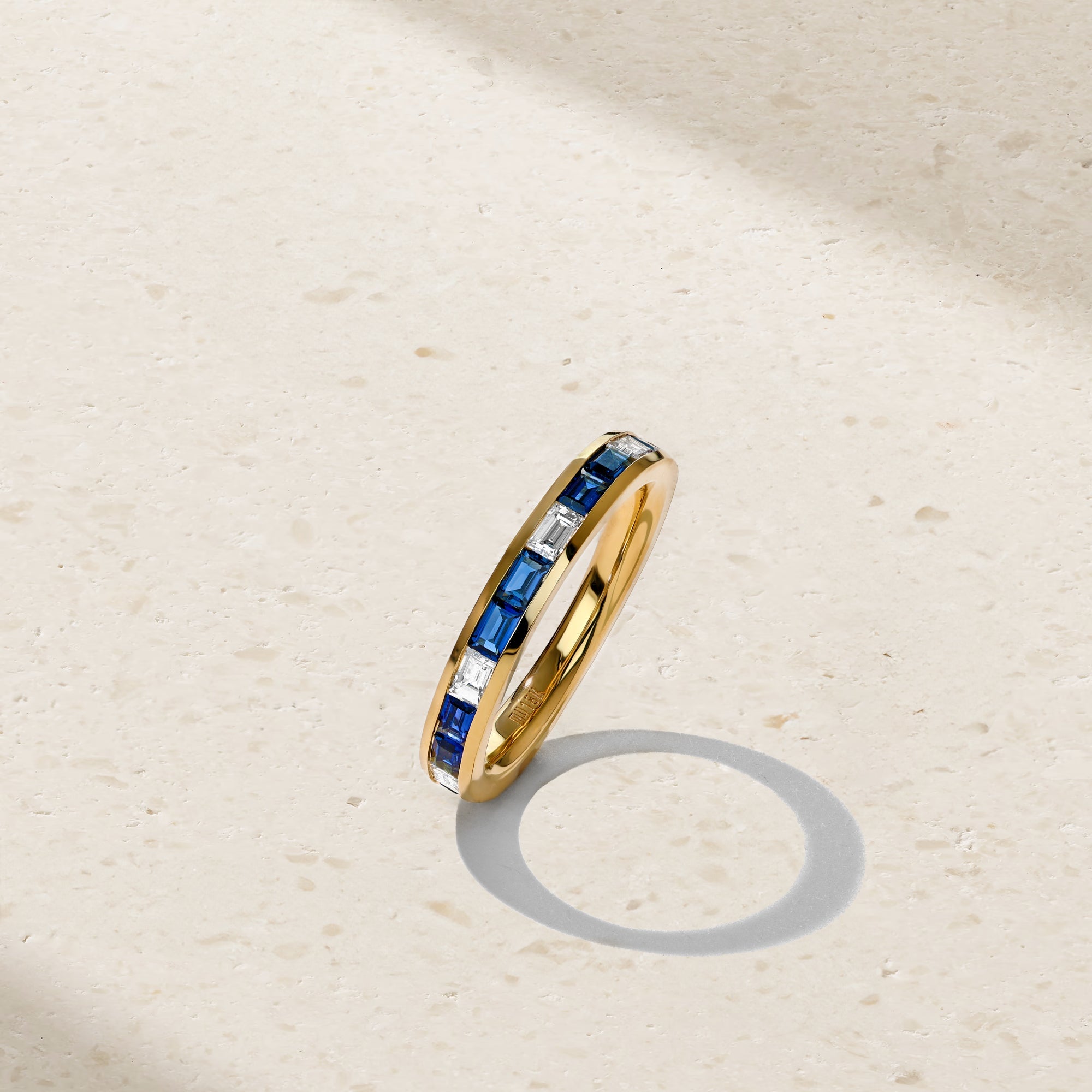Baguette Sapphire and Diamond Thread Ring