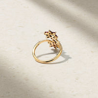 Daffodil Garden Ruby and Diamond Bypass Ring
