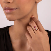 Daffodil Garden Ruby and Diamond Bypass Ring