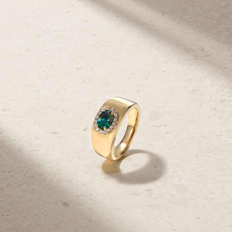 Heirloomed Oval Alexandrite Cigar Band