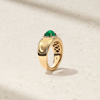 Heirloomed Cabochon Oval Emerald Cigar Band