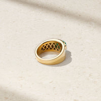 Heirloomed Cabochon Oval Emerald Cigar Band
