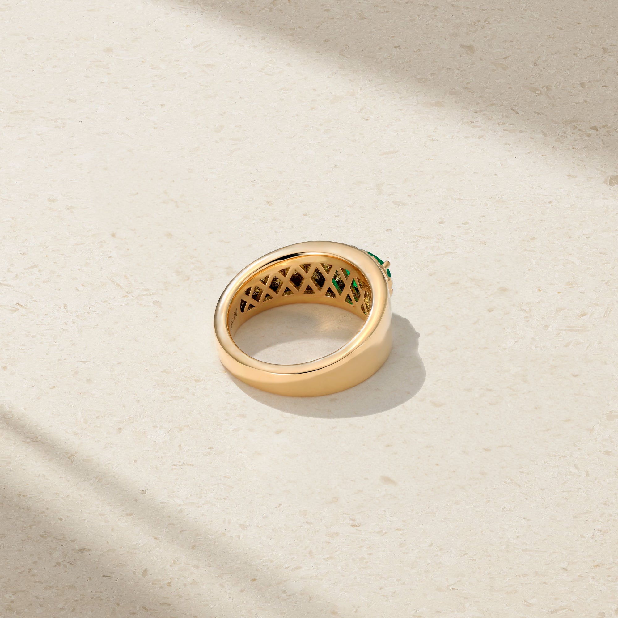Heirloomed Oval Emerald Cigar Band