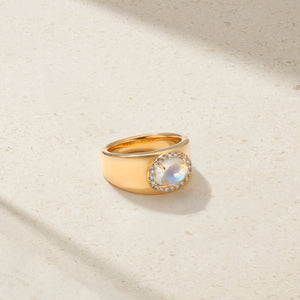 Heirloomed Oval Moonstone Cigar Band