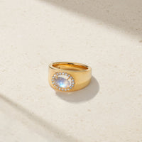 Heirloomed Oval Moonstone Cigar Band