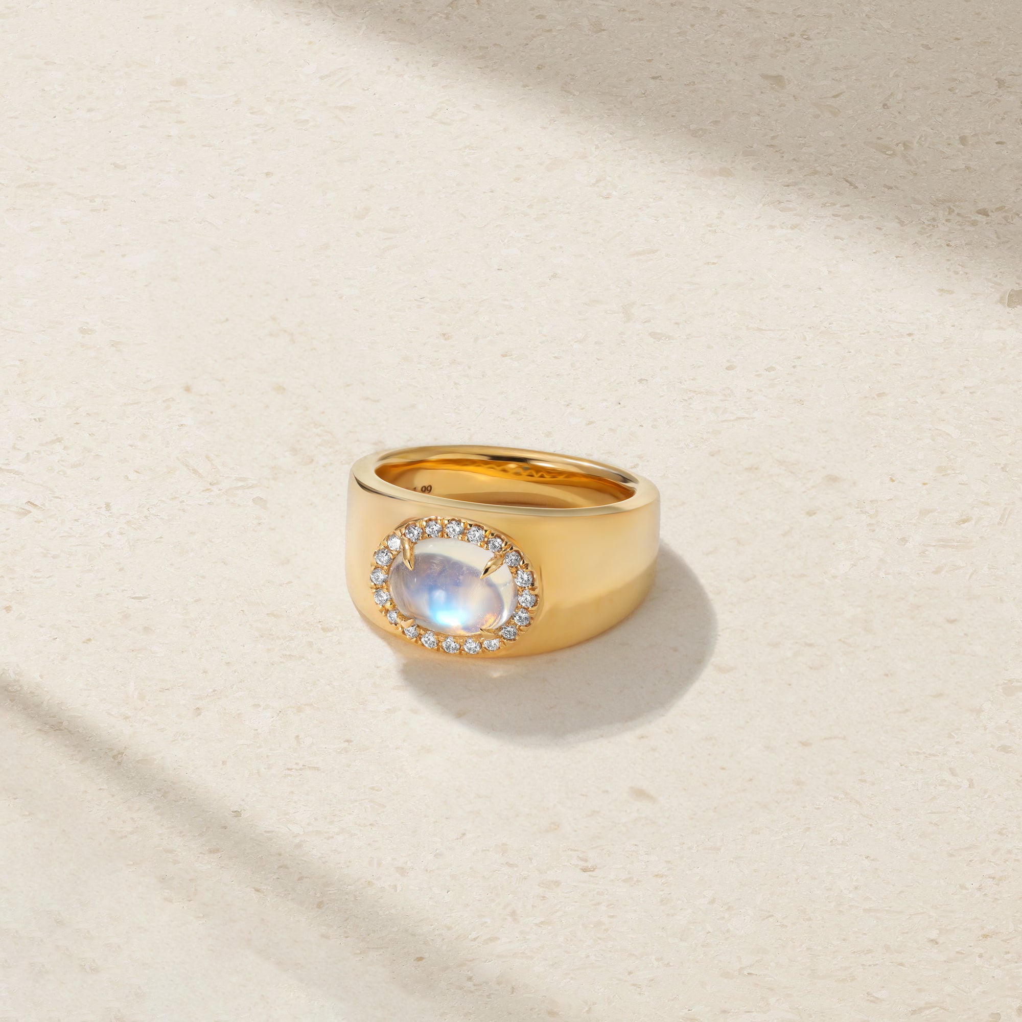Heirloomed Oval Moonstone Cigar Band