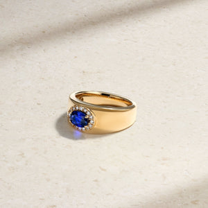 Heirloomed Oval Sapphire Cigar Band