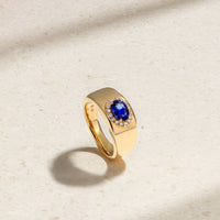 Heirloomed Oval Sapphire Cigar Band