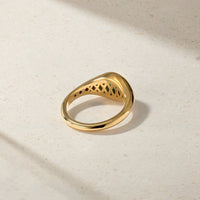 Chunky Slim Emerald Signet Ring