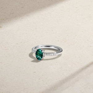 Celeste Alexandrite and Diamond Ring