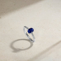 Celeste Sapphire and Diamond Ring