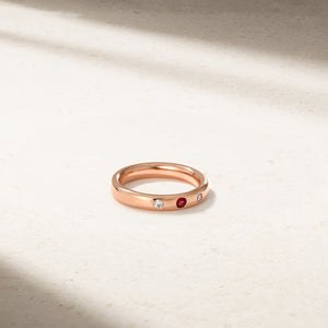 Classic Burnish Ruby and Diamond Band