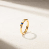 Classic Burnish Sapphire and Diamond Band