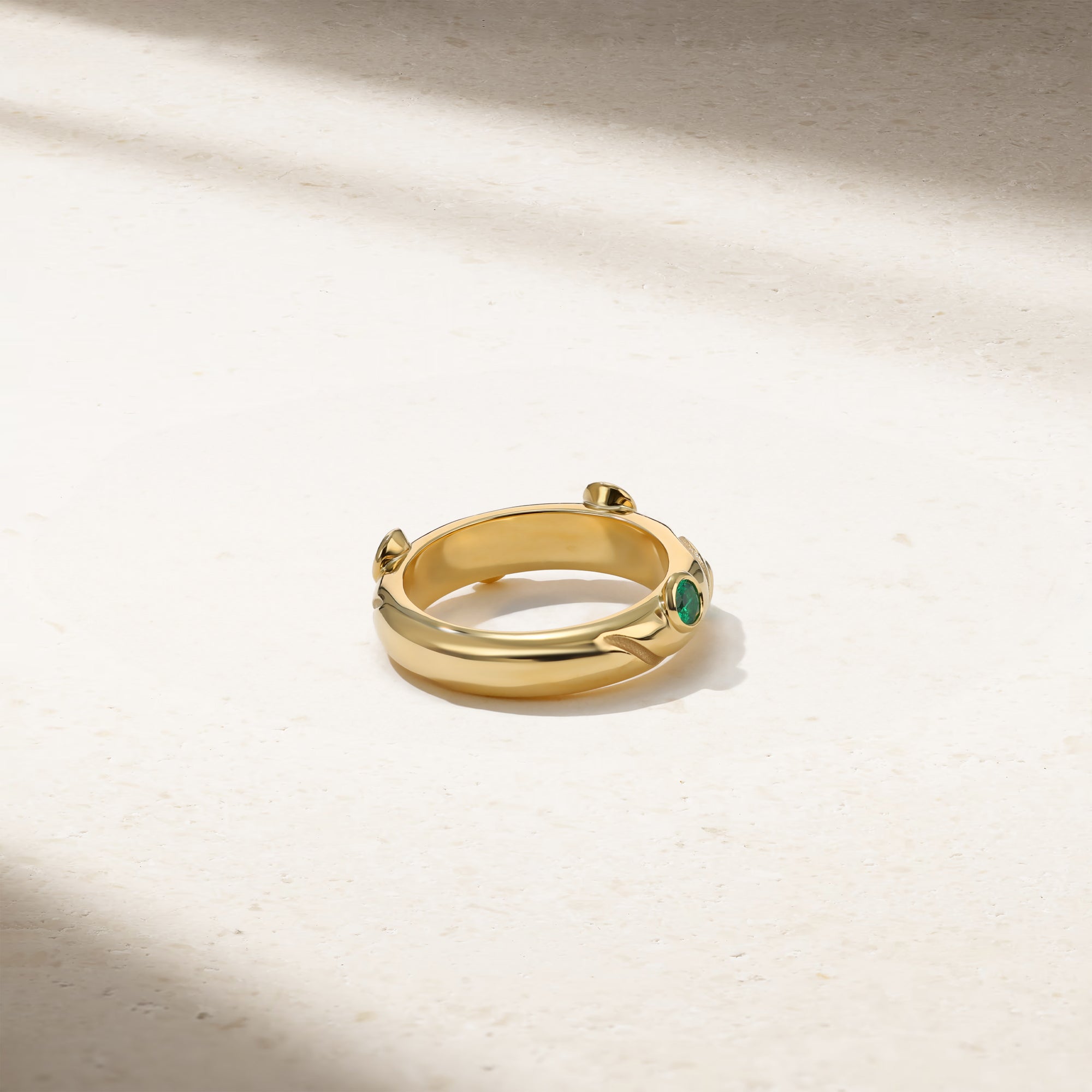 Riva Crest Emerald Ring