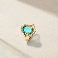 Beholder Paraiba and Diamond Ring