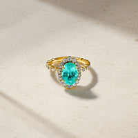Bubbly One of a Kind Paraiba and Diamond Ring