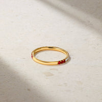 Thread Ruby and Diamond Ring